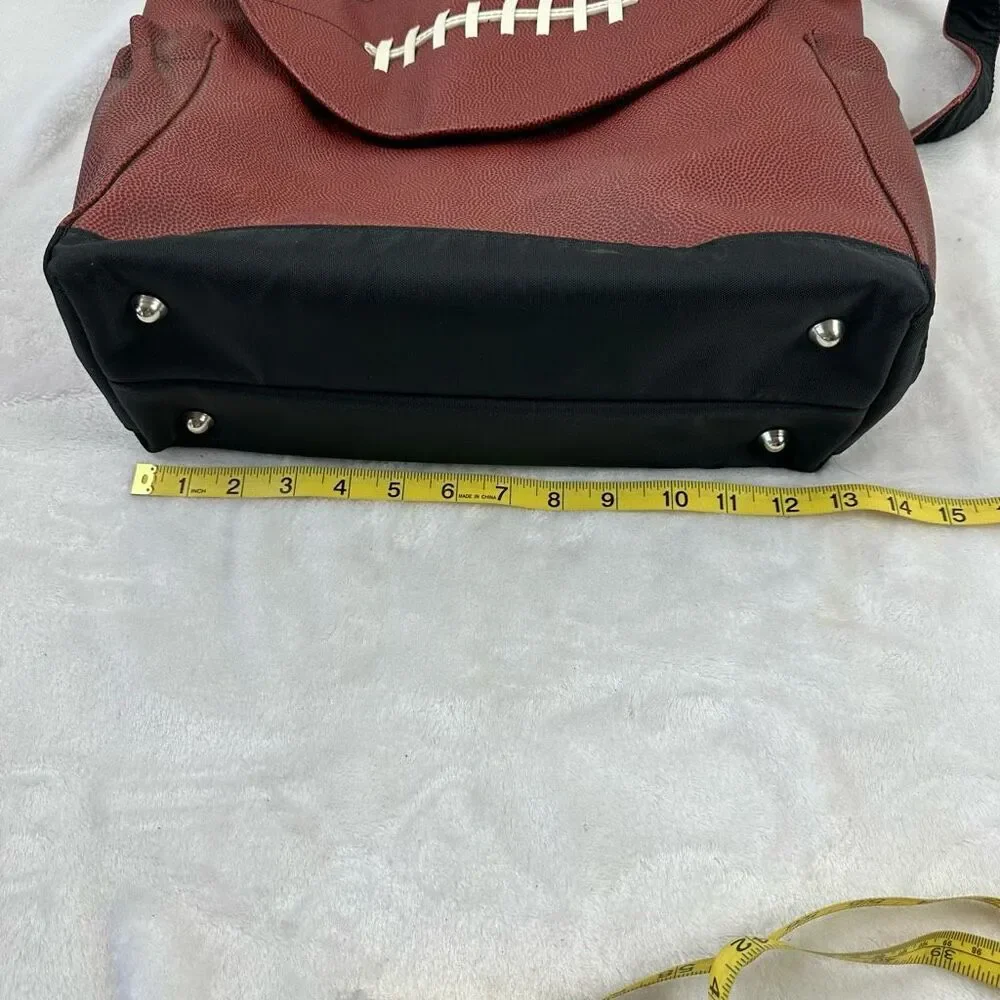 Timi & Leslie Football Stitch Men's Diaper‎ Bag Brown Leather Game Day Sporty